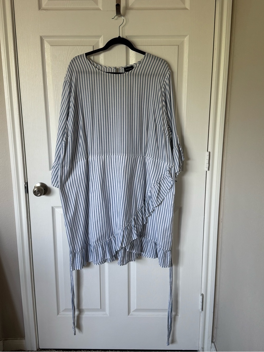 Blue and white striped who what wear dress